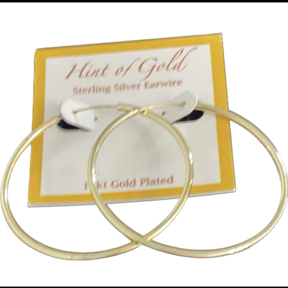 14k Gold plated over silver hoop earrings